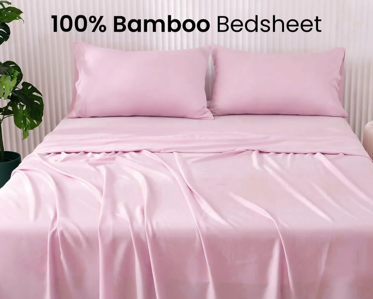 100% Bamboo Viscose Bedsheet - Blush